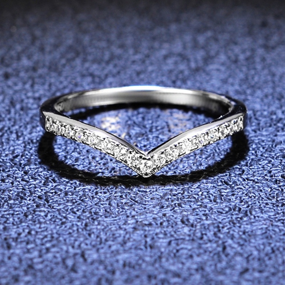 Brand New Moissanite Wedding Band Ring 18K White Gold Plated Sterling Silver